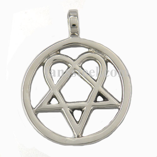 FSP06W04 HIM heartagram  circle pendant